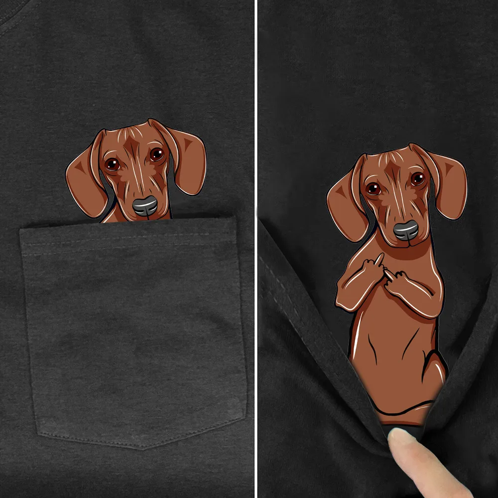 Peekaboo Dachshund Pocket Tee